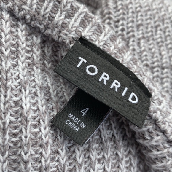 Torrid Plus Size Grey Marled Tunic Sweater - Picture 3 of 5